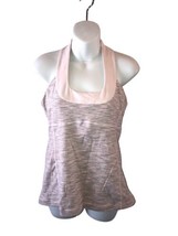 Lululemon Shirt Pink Gray High Neck Halter Sleeveless Tank Top - $25.96