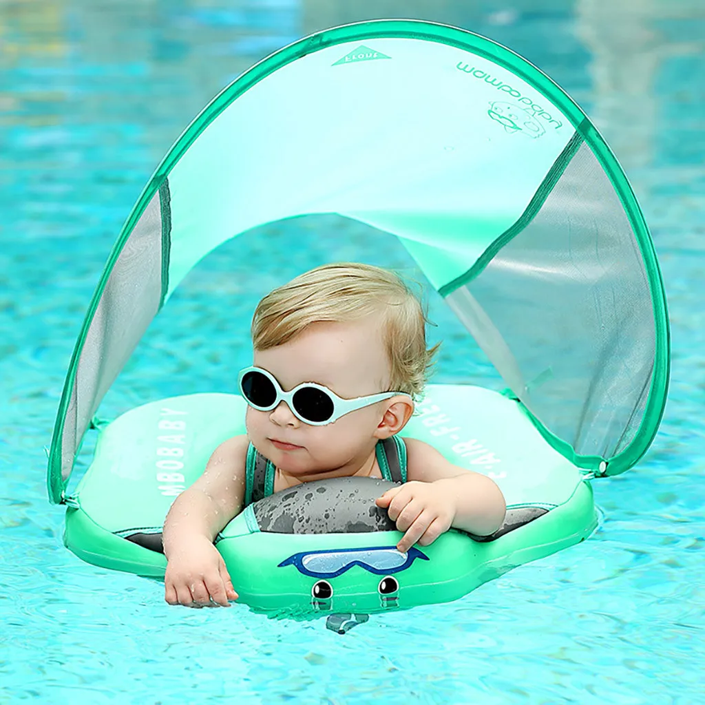 Summer Baby Swimming Float Ring Swim Trainer Non-inflatable Sunshade Kids Float - £63.98 GBP+