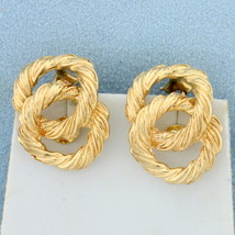 Double Hoop Rope Design Earrings in 14K Yellow Gold - £584.26 GBP
