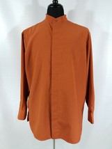 Doc &amp; Amelia Select Mens Large Long Sleeve Shirt Hidden Button Cintas Orange - £13.83 GBP