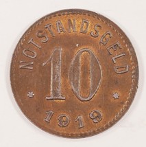1919 Allemagne Stadt Sinzig 10 Pfennig Monnaie de Nécessité Token En XF - $51.42
