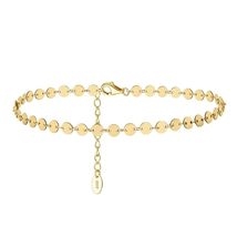 925 silver plain ball shape summer anklets jewelry 18K gold plated sterling silv - £24.71 GBP
