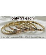 7-Piece 3-Tone Bangle Bracelet Set | 6mm Wide | Large Size 7 (72mm) - $10.00