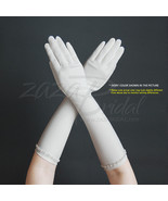 Stretch Dull Matte Satin Gloves with Pearl Trim Accents - No Shine, Eleg... - $510.88 MXN