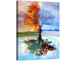 Four Season Tree of Life Poster with Framed Print Canvas Wall Art, 12 X 16 - $24.04