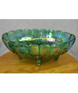 Vintage Iridescent Blue Indiana Carnival Glass Oval Fruit Bowl Footed - £23.64 GBP