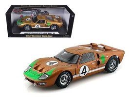 1966 Ford GT-40 MK 2 Gold #4 1/18 Diecast Car Model by Shelby Collectibles - £77.35 GBP