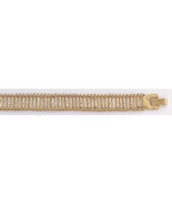 Railroad Style Bracelet Gold 14 K Layered 8 Inch No Stone - £22.41 GBP