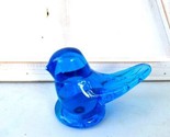 Signed R. Ray 1996 Sunny Day Bluebird of Happiness Paperweight Glass Blu... - $13.85