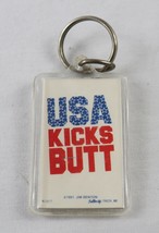 VINTAGE 1991 USA Kicks Butt Keychain Desert Storm Era Jim Benton - $6.92