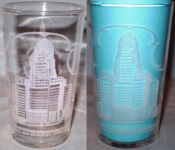 Buffalo New York Etched Glass City Hall & McKinley Monument - $25.00