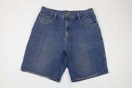 Vintage 90s Billabong Mens 38 Faded Spell Out Wide Leg Baggy Denim Shorts Blue - £62.24 GBP