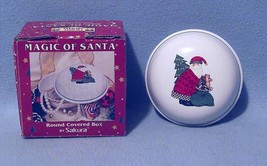 Sakura Debbie Mumm Magic of Santa Round Covered Trinket Box w/box - $8.99