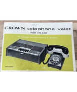 Crown Telephone Valet  CTA-4450 vintage answering machine instruction Ma... - $11.53 CAD