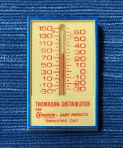 Vintage Carnation Dairy Bakersfield California Thermometer Magnet Thomas... - $36.72