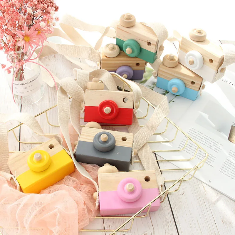 New Cute Nordic Hanging Wooden Camera Toys Kids Toy Gift Home Room Decor - £9.78 GBP