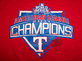 MLB Texas Rangers 2011 American League Champions World Series Red T Shir... - $18.88