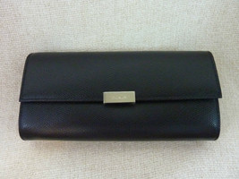 NWT FURLA Onyx Black Saffiano Leather Classic Flap Long Wallet $248 - £147.88 GBP