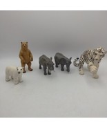 Lot Of 5 Animals Elephant Bear Polar Bear Siberian Tiger Battat Schleich... - $186.54 MXN