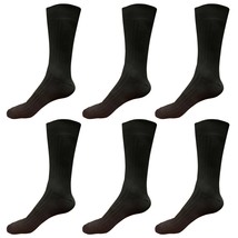 6pair Mens Comfortable Cotton Casual Classic Crew Dress Socks Mid Calf 9-13 - £11.93 GBP