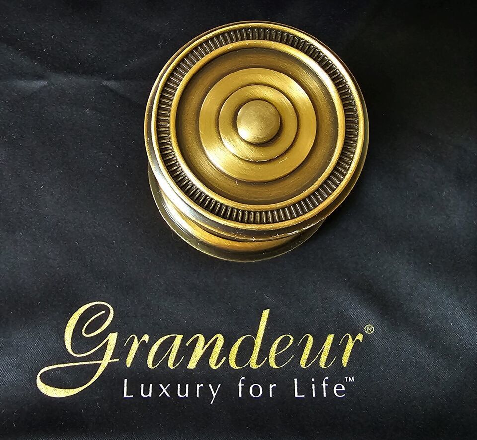 [Grandeur 808066] Georgetown Plate Dummy Soleil Door Knob Vintage Brass ... - $75.00