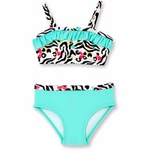 Ocean Pacific 2 Piece Girls Swim Suit UPF 50+ Size 6-9 Months Zookeeper Ruffle - £7.99 GBP