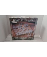 12x12 Glass Chess Set Frosted And Clear Set Damaged Box - $14.20