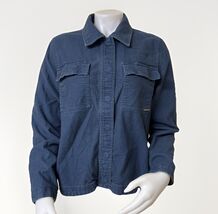 Prana Nikit Jacket Womens M Blue Organic Cotton Chore Coat Snap Pockets ... - $27.82