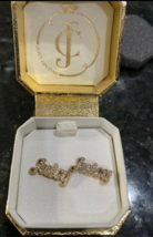 Juicy Couture Pave &quot;Juicy&quot; Stud Earrings Authentic Great Gift! New - £18.33 GBP