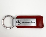 Mercedes Benz of Anaheim CA Key Chain Brown Leather Silver Imprint Plate... - $39.99