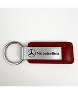 Mercedes Benz of Anaheim CA Key Chain Brown Leather Silver Imprint Plate... - $39.99