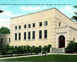 Vtg Linen Postcard Hannon Hall Gymnasium at Wisconsin School For Deaf De... - £32.58 GBP