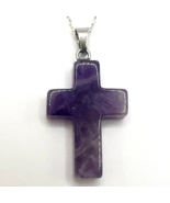 Murano Stone Handcrafted Cross Charm Pendant &amp; 925 Sterling Silver Necklace - $54.33 CAD