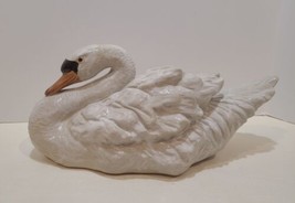 VintageGlazed Swan Duck Bird Figurine Figure Mold 16&quot; x 8&quot; x 8&quot; Antique? Italy? - £197.40 GBP