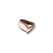 Vtg Sterling Signed Opro Norway Inlay Pink Enamel Guilloche Open Heart Pendant - £51.25 GBP