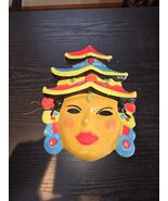 Vtg Halloween Plastic mask Ben Cooper Asian Princess Fluorescent Pagoda ... - $459.14 MXN