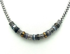 Vintage Napier Silver Tone Slider Bead Choker Necklace - £14.02 GBP