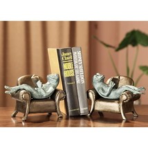SPI Frogs Reading on Sofa Bookends - £151.13 GBP