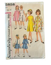 Vintage 60s Simplicity 5858 Girls Sz 10 Retro Dress Pattern Boho Jumper ... - $105.28 MXN