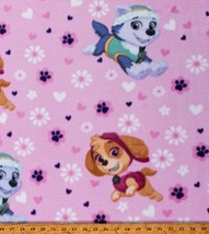 Fleece Paw Patrol Pup Power Everest Skye Dogs Girls Pink Fabric Print A331.18 - $10.97