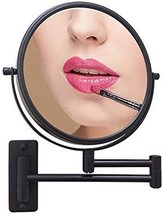 Bathroom Makeup Mirror, 10X Wall Mounted Magnifying, 8 Inch, 360 Degree, Black. - £31.09 GBP