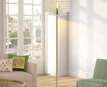 Crystal Floor Lamp, Elegant Standing Lamp With On-Off Foot Switch, Doubl... - £80.25 GBP