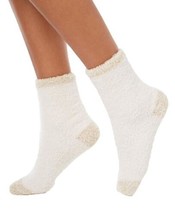 allbrand365 designer Womens Colorblocked Fuzzy Cozy Socks, 9-11, Ivory - £14.54 GBP