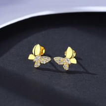 CZCITY Fashion Earrings for Women 925 Silver Fine Butterfly Stud Earring Trendy  - £15.19 GBP