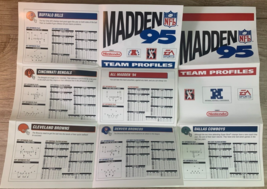 Madden 95 SNES Team Profile Inserts, Super Nintendo, AFC, NFC Rosters NFL - $5.93