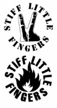 x2 12cm Circular Vinyl Window Stickers punk rock stiff little fingers car rock - $7.47