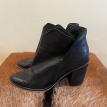 Dolce Vita $142 Shep Black Leather Block Heel Ankle Boots Size 7 Festiva... - $23.15