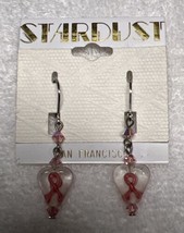 Pink Ribbon Earrings Breast Cancer Awareness Classic Dangle Earrings Pink  - £11.89 GBP
