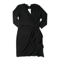 NWT MICHAEL by Michael Kors Surplice Sheath in Black Ruffle Jersey Dress XS $120 - £34.83 GBP