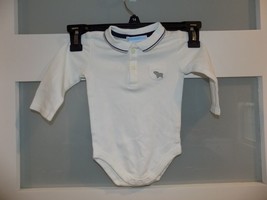 Janie and Jack Layette Hippo White LS Snap Tee Size 3/6 Months  EUC - £14.53 GBP